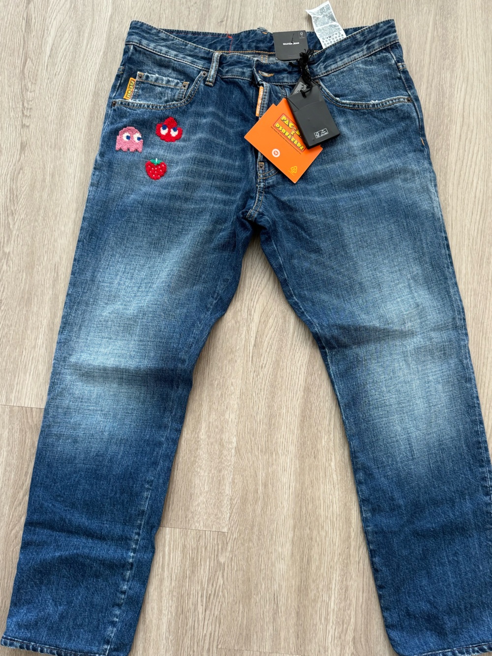 NWT DSQUARED2 x Pac-Man Limited Edition "Skater" Jeans - Size 50 (US 34)